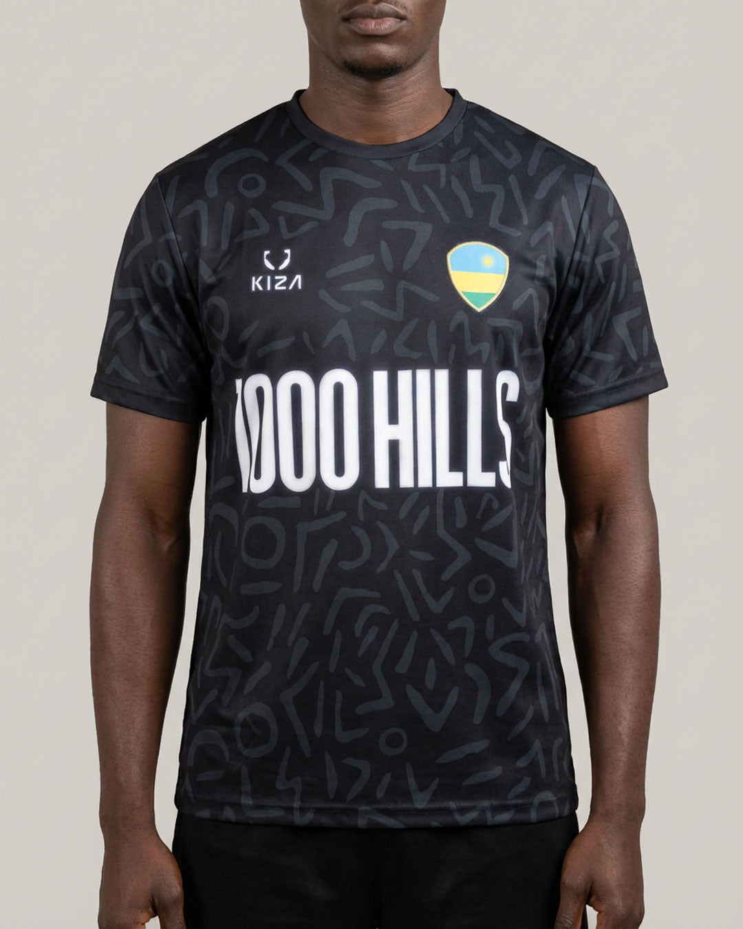 KIZA 1000 Hills Imigongo black football jersey front